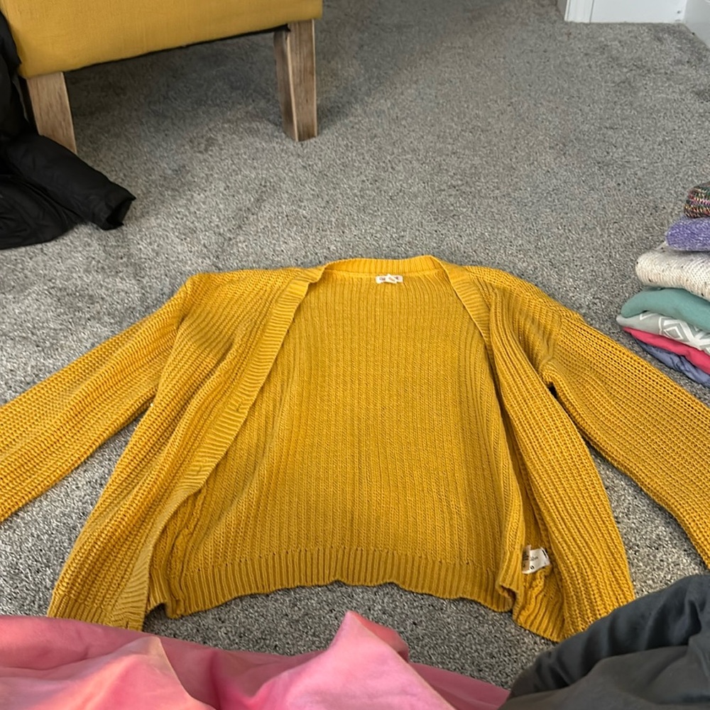 Yellow cardigan
